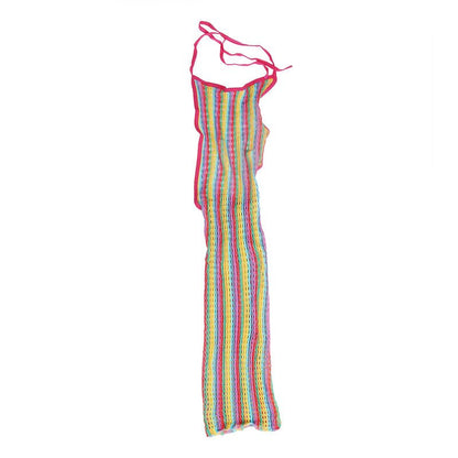 SUBBLIME - 952341 RAINBOW FISHNET DRESS ONE SIZE - Kink&Play