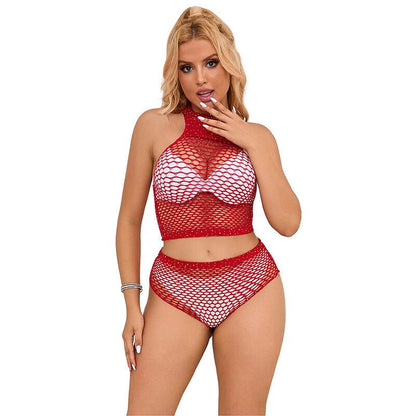 SUBBLIME - 952402 FISHNET SET WITH PINK DIAMONDS ONE SIZE - Kink&Play