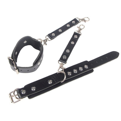 SUBBLIME - 953690 HANDCUFFS WITH BONDAGE BELT BLACK ONE SIZE - Kink&Play