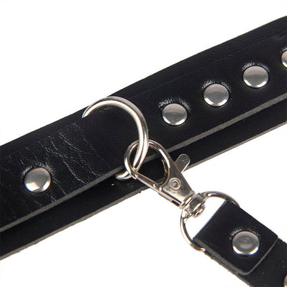 SUBBLIME - 953690 HANDCUFFS WITH BONDAGE BELT BLACK ONE SIZE - Kink&Play