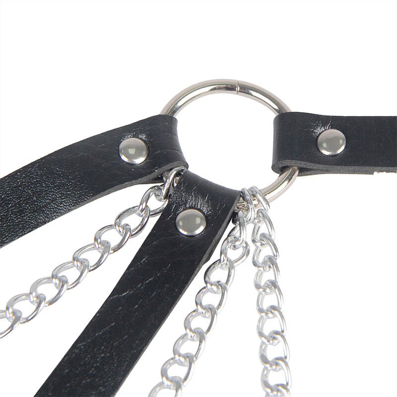 SUBBLIME - 953713 PUNK BONDAGE BELT METAL BUCKLE BLACK ONE SIZE - Kink&Play