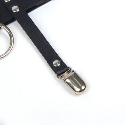SUBBLIME - 953744 ADJUSTABLE LEATHER PUNK GARTER BLACK ONE SIZE - Kink&Play