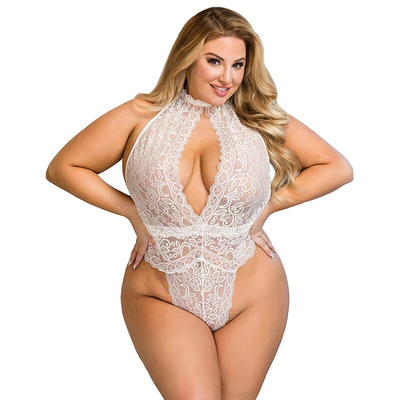SUBBLIME - 953867 LACE BODYSUIT WHITE L/XL - Kink&Play