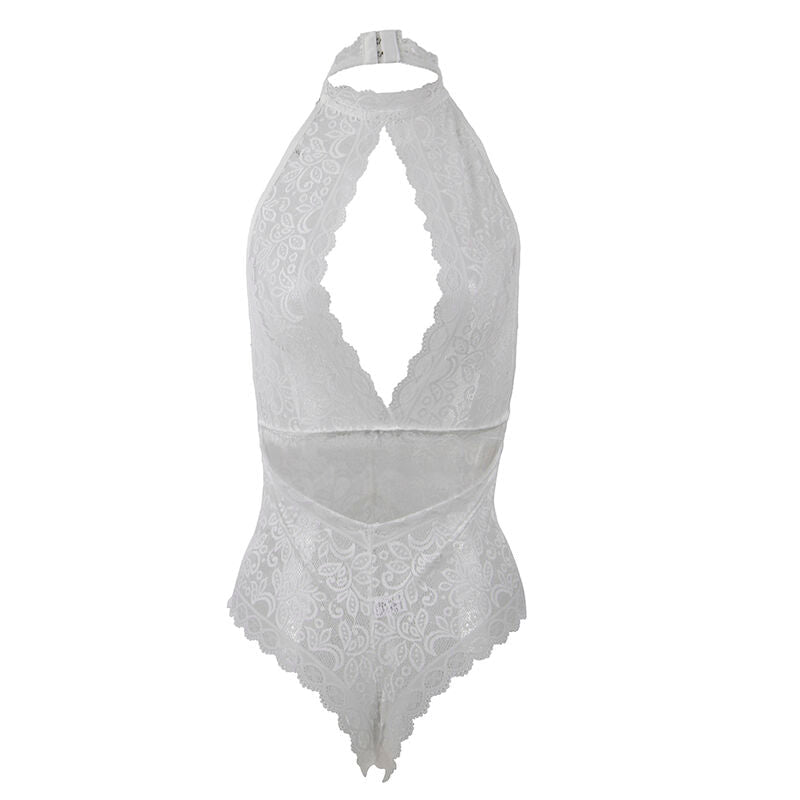 SUBBLIME - 953867 LACE BODYSUIT WHITE L/XL - Kink&Play