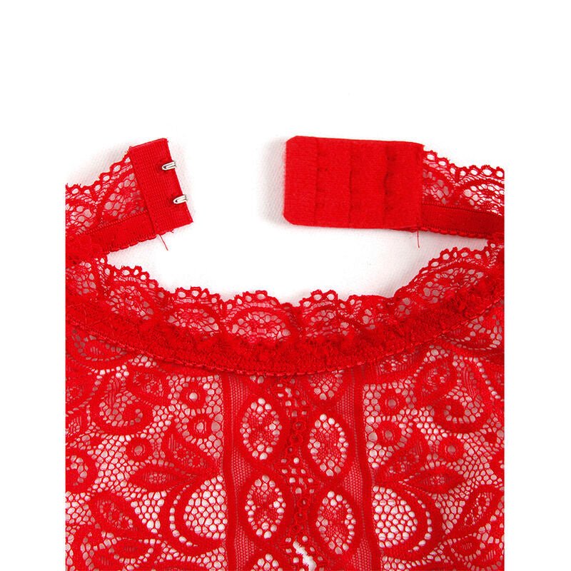 SUBBLIME - 953874 OPEN CUP BODYSUIT RED S/M - Kink&Play