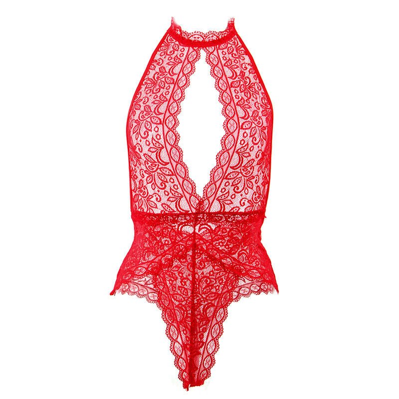 SUBBLIME - 953874 OPEN CUP BODYSUIT RED S/M - Kink&Play