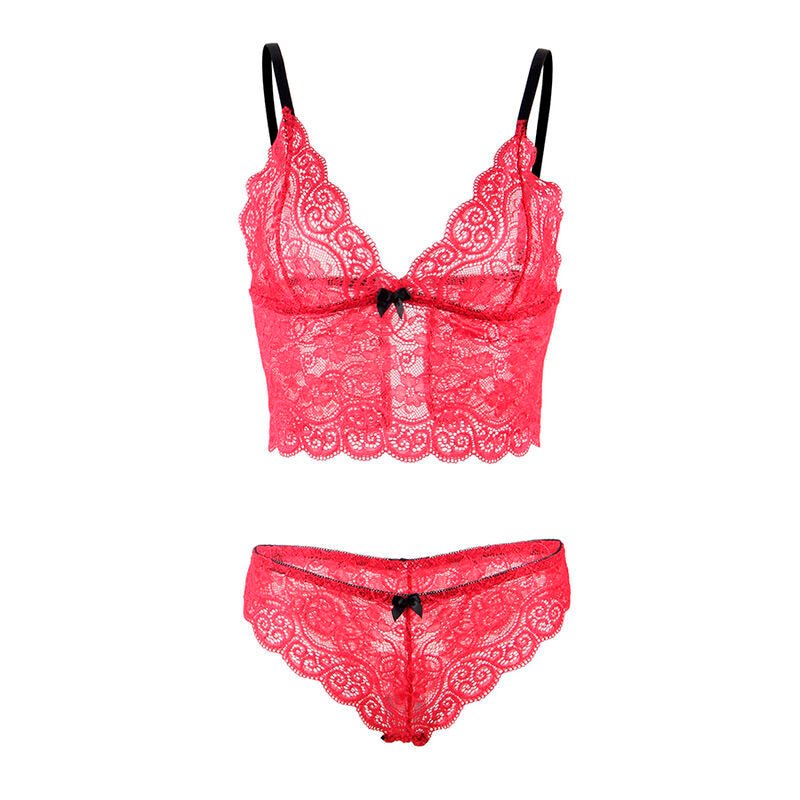 SUBBLIME - 953898 SILK AND LACE NIGHTGOWN + PANTIES RED S/M - Kink&Play