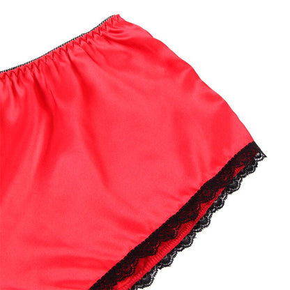SUBBLIME - 953898 SILK AND LACE NIGHTGOWN + PANTIES RED S/M - Kink&Play