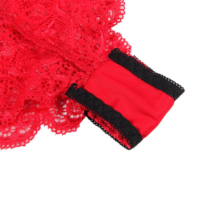 SUBBLIME - 953904 SILK AND LACE NIGHTGOWN + PANTIES RED L/XL - Kink&Play