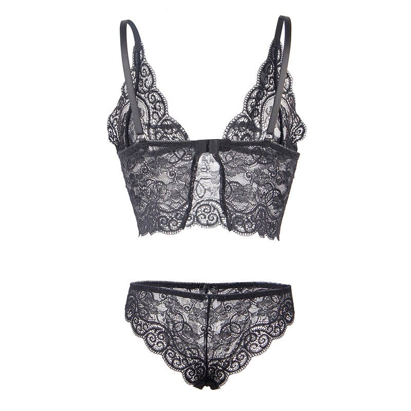 SUBBLIME - 953911 SILK AND LACE NIGHTGOWN + PANTIES BLACK S/M - Kink&Play