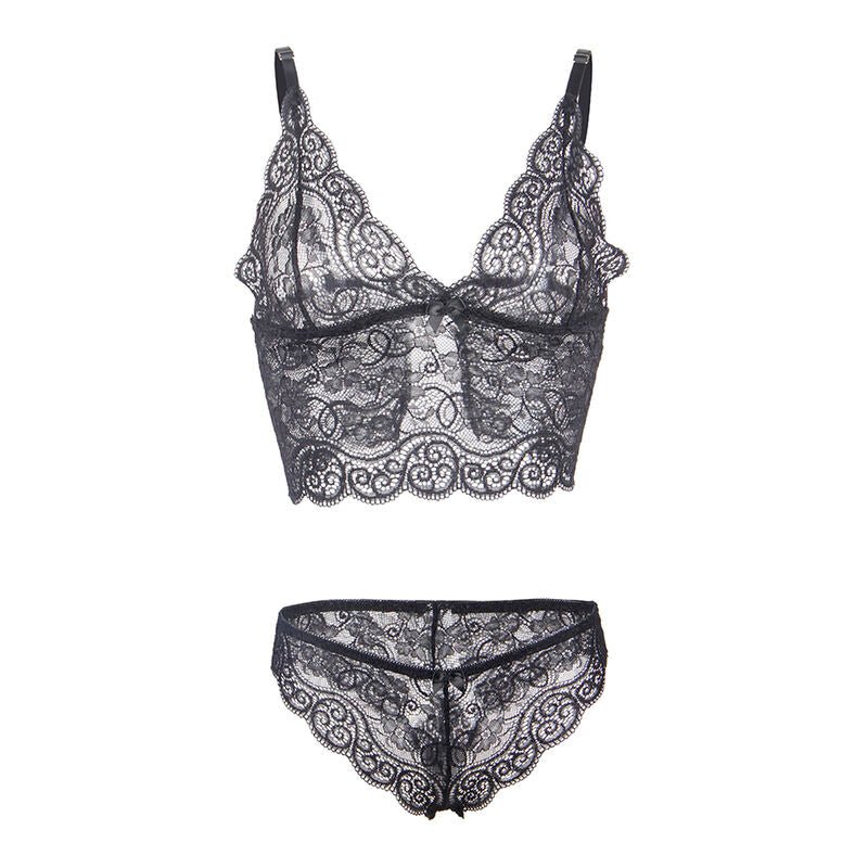 SUBBLIME - 953911 SILK AND LACE NIGHTGOWN + PANTIES BLACK S/M - Kink&Play