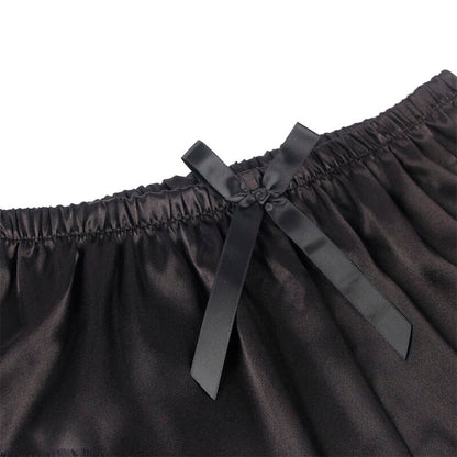 SUBBLIME - 953935 CASUAL SILK NIGHTGOWN + LACE PANTS BLACK S/M - Kink&Play