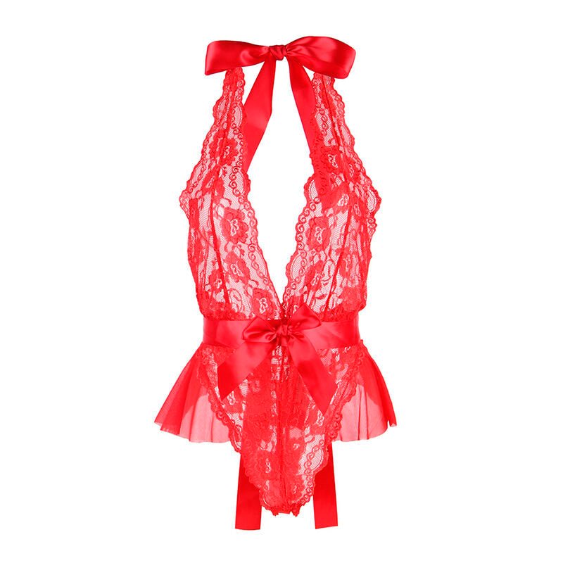 SUBBLIME - 953973 SEXY BODY WITH RUFFLES + BELT RED S/M - Kink&Play