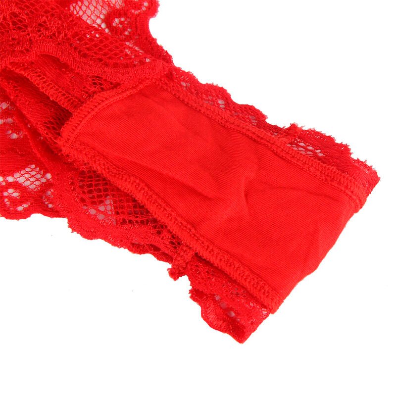 SUBBLIME - 953980 SEXY BODY WITH RUFFLES + BELT RED L/XL - Kink&Play
