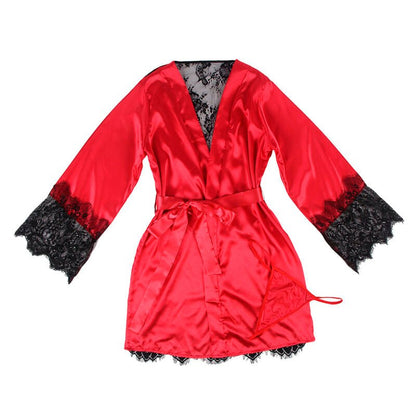 SUBBLIME - 954024 LACE SHEER BACK CAMISOLE + THONG RED/BLACK L/XL - Kink&Play