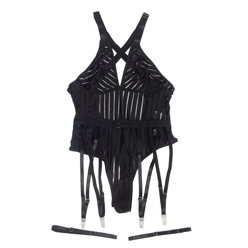 SUBBLIME - 954147 BODY WITH GARTER BELT BLACK S/M - Kink&Play