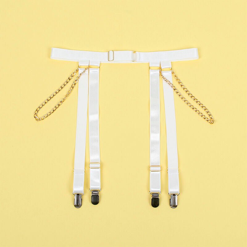 SUBBLIME - 954284 BODY WITH CHAINS + GARTER BELT WHITE S/M - Kink&Play