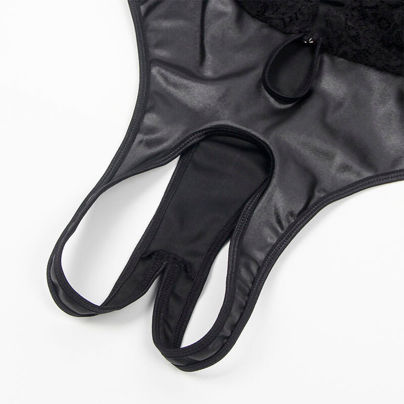 SUBBLIME - 954390 SEXY BODY WITH GARTER BELT BLACK L/XL - Kink&Play