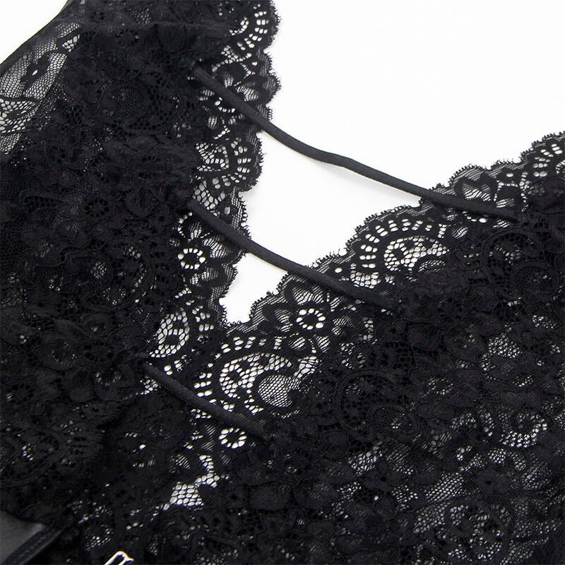 SUBBLIME - 954390 SEXY BODY WITH GARTER BELT BLACK L/XL - Kink&Play