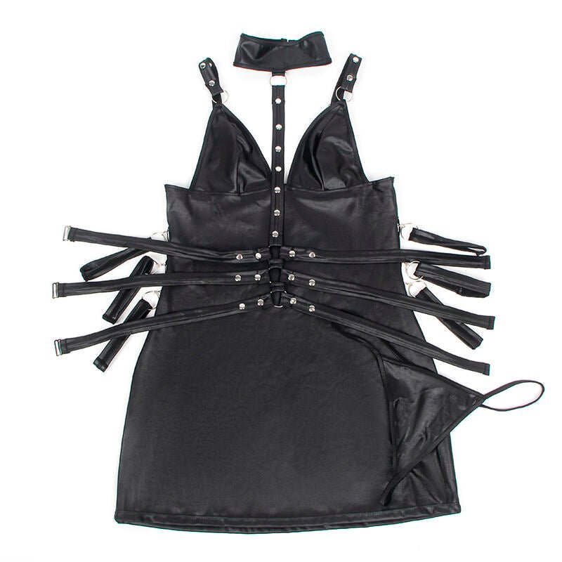 SUBBLIME - 954406 LEATHER BONDAGE DRESS BLACK S/M - Kink&Play