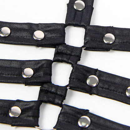 SUBBLIME - 954413 LEATHER BONDAGE BODY BLACK L/XL - Kink&Play