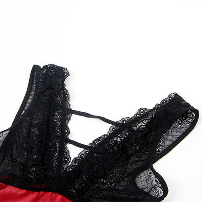 SUBBLIME - 954420 LACE BONDAGE DRESS BLACK S/M - Kink&Play