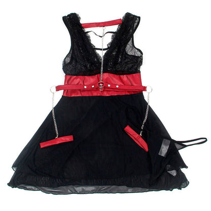 SUBBLIME - 954437 LACE BONDAGE DRESS BLACK L/XL - Kink&Play