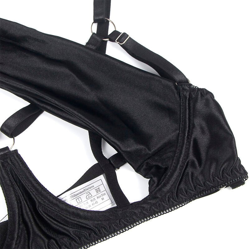 SUBBLIME - 955205 BRA SET WITH ADJUSTABLE BLACK BOW L/XL - Kink&Play
