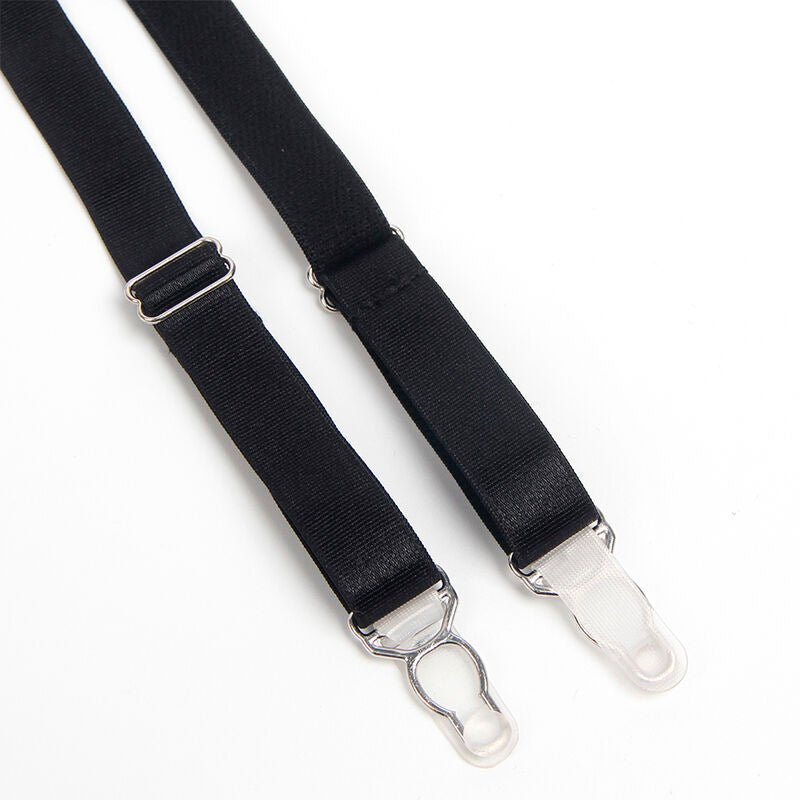 SUBBLIME - 955243 BLACK BONDAGE BRA WITH GARTER SET L/XL - Kink&Play