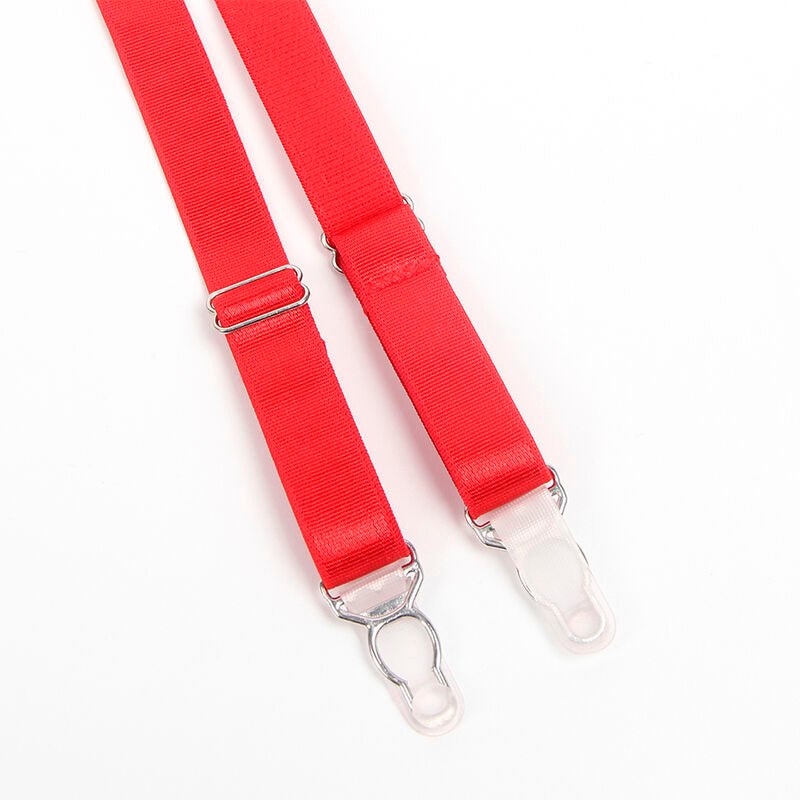 SUBBLIME - 955250 RED BONDAGE BRA WITH GARTER SET S/M - Kink&Play