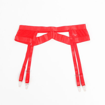 SUBBLIME - 955267 RED BONDAGE BRA WITH GARTER SET L/XL - Kink&Play