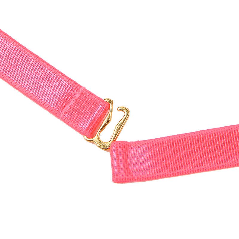 SUBBLIME - 955304 BRA SET WITH NECKLACE AND LEG DETAILS FLUORESCENT PINK L/XL - Kink&Play