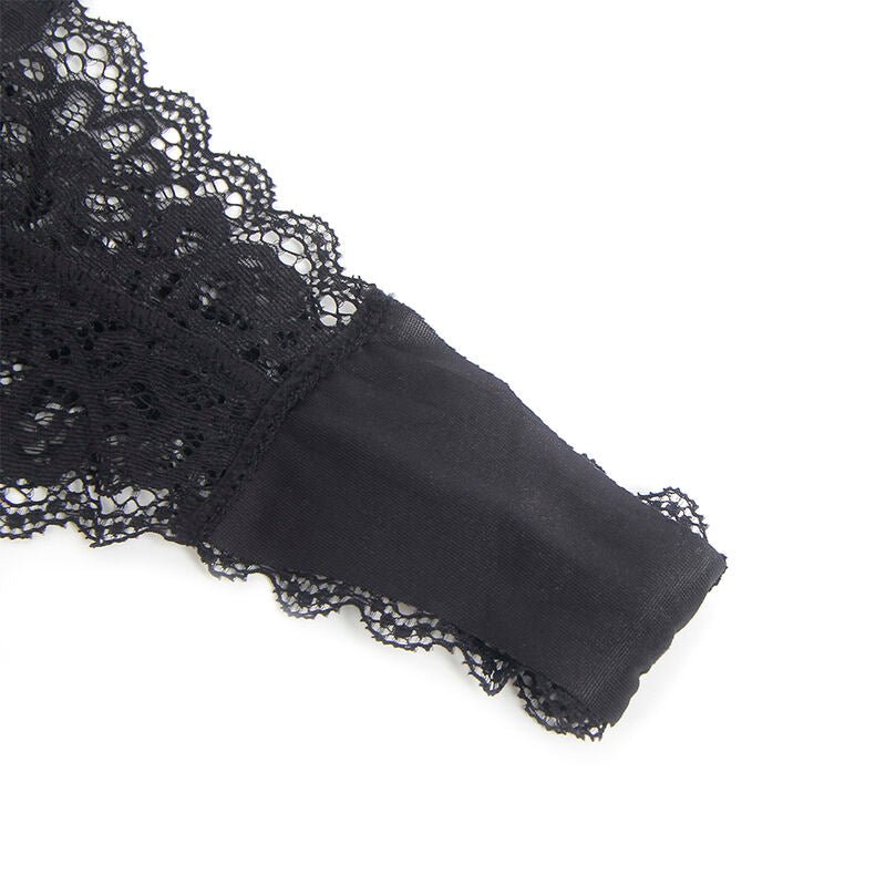 SUBBLIME - 955458 BLACK LEATHER ZIPPER BODY S/M - Kink&Play