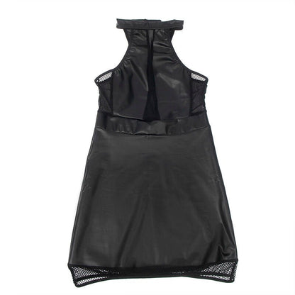 SUBBLIME - 955472 HALTER NECK DRESS WITH TRANSPARENCIES BLACK S/M - Kink&Play
