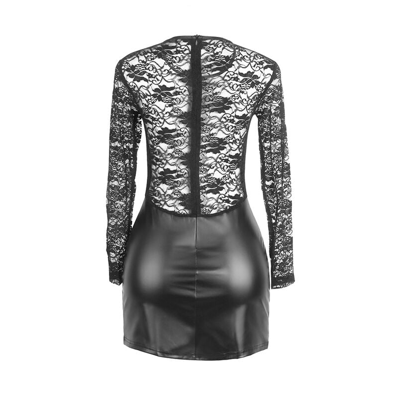 SUBBLIME - 955595 LONG SLEEVE DRESS WITH BLACK LACE S/M - Kink&Play