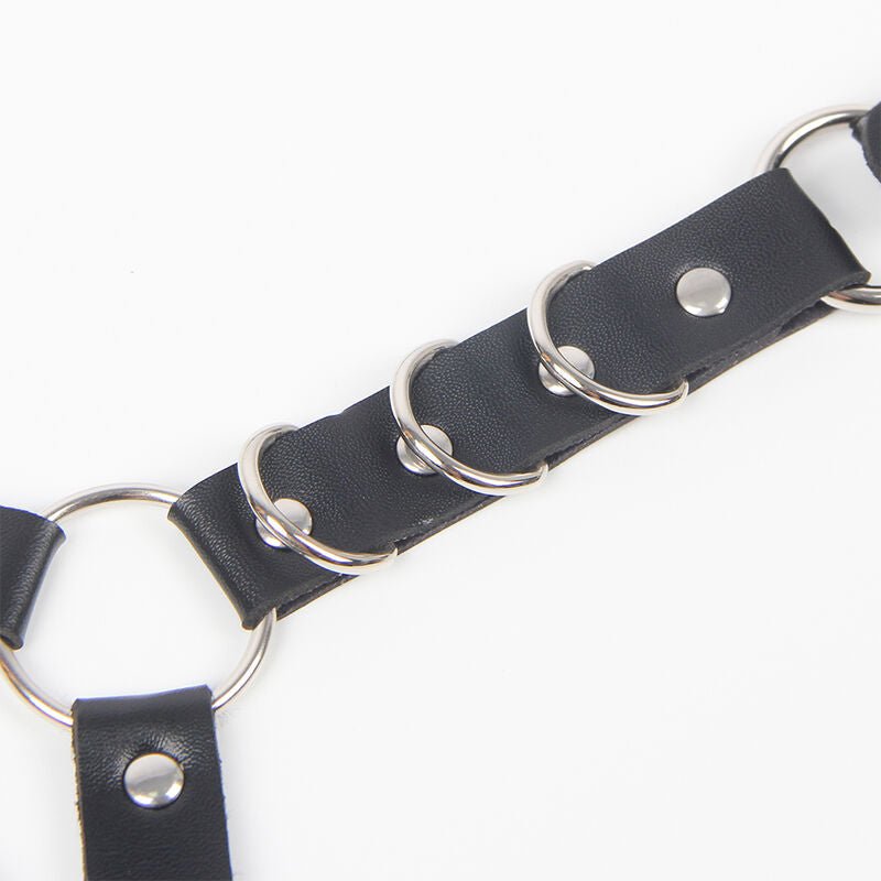 SUBBLIME - BELT AND GARTER HARNESS WITH RINGS AND CHAINDETAIL ONE SIZE - Kink&Play