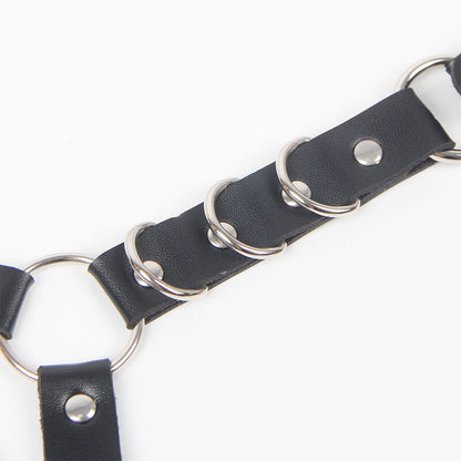 SUBBLIME - BELT AND GARTER HARNESS WITH RINGS AND CHAINDETAIL ONE SIZE - Kink&Play
