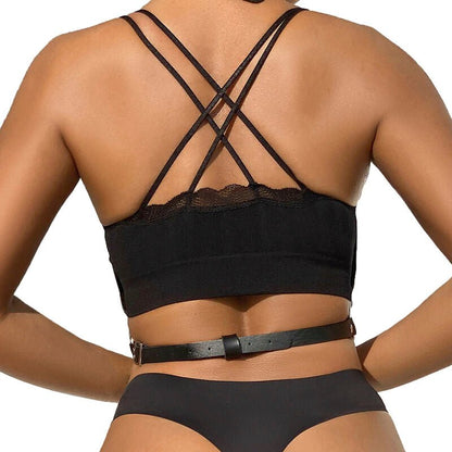 SUBBLIME - CHEST HARNESS LEATHER CHAINS BLACK ONE SIZE - Kink&Play