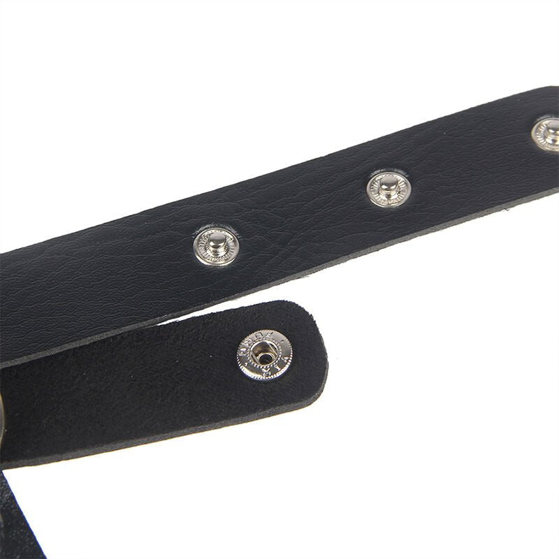 SUBBLIME - CHEST HARNESS LEATHER CHAINS BLACK ONE SIZE - Kink&Play