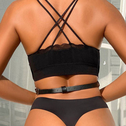 SUBBLIME - CHEST HARNESS LEATHER CHAINS BLACK ONE SIZE - Kink&Play