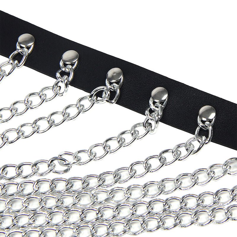 SUBBLIME - CHEST HARNESS WITH BIG RING CHAINS ONE SIZE - Kink&Play