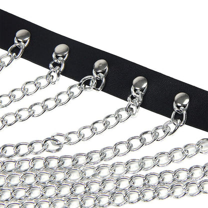SUBBLIME - CHEST HARNESS WITH BIG RING CHAINS ONE SIZE - Kink&Play