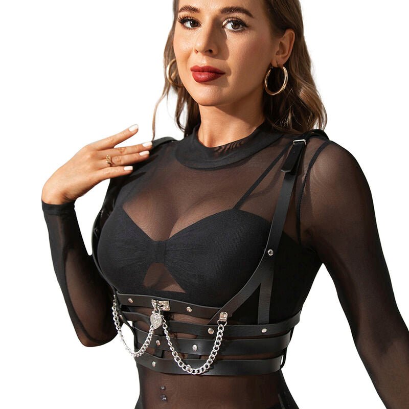 SUBBLIME - CORSET HARNESS WITH CHAINDETAIL ONE SIZE - Kink&Play