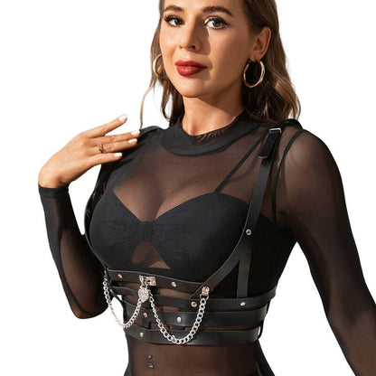 SUBBLIME - CORSET HARNESS WITH CHAINDETAIL ONE SIZE - Kink&Play