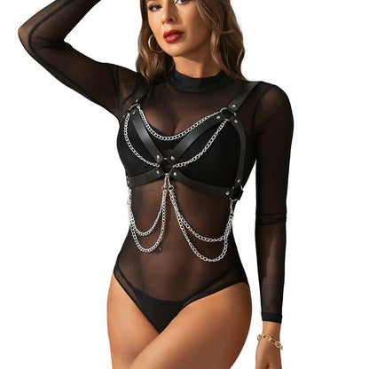 SUBBLIME - HARNESS BRA WITH CHAINDETAIL ONE SIZE - Kink&Play