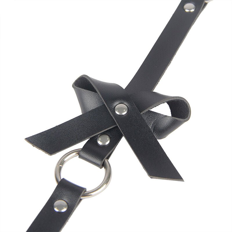 SUBBLIME - LEATHER CHAINLEG HARNESS BLACK ONE SIZE - Kink&Play