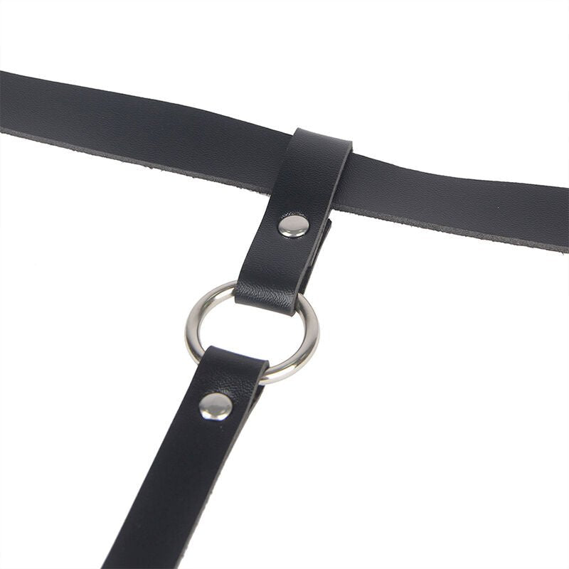 SUBBLIME - LEATHER CHAINLEG HARNESS BLACK ONE SIZE - Kink&Play