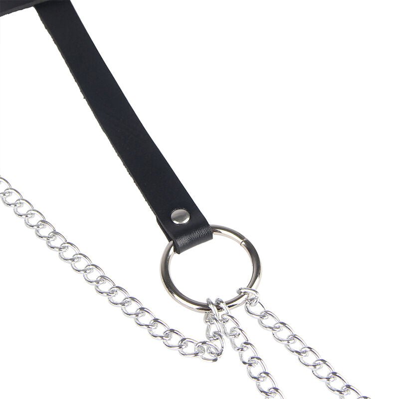 SUBBLIME - LEATHER RING CHAINBELT BLACK ONE SIZE - Kink&Play
