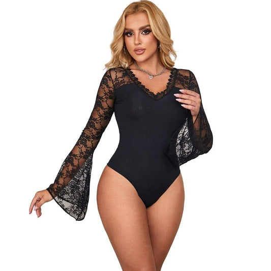 SUBBLIME - TEDDY FLORAL PATTERN LONG SLEEVE S/M - Kink&Play