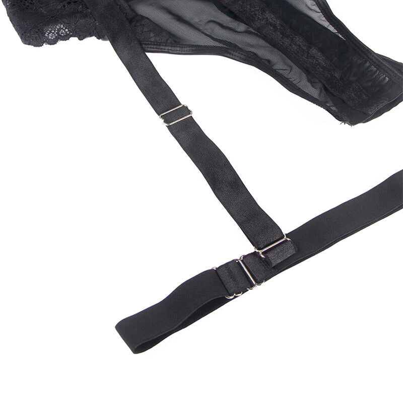 SUBBLIME - TEDDY WITH GARTER STRAP DETAIL CHEST BLACK S/M - Kink&Play